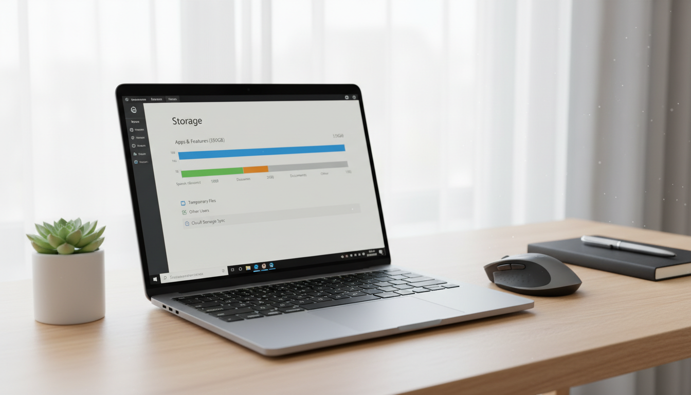 clean modern laptop workspace on desk