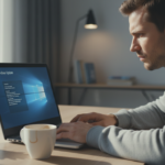 windows update error message on laptop screen